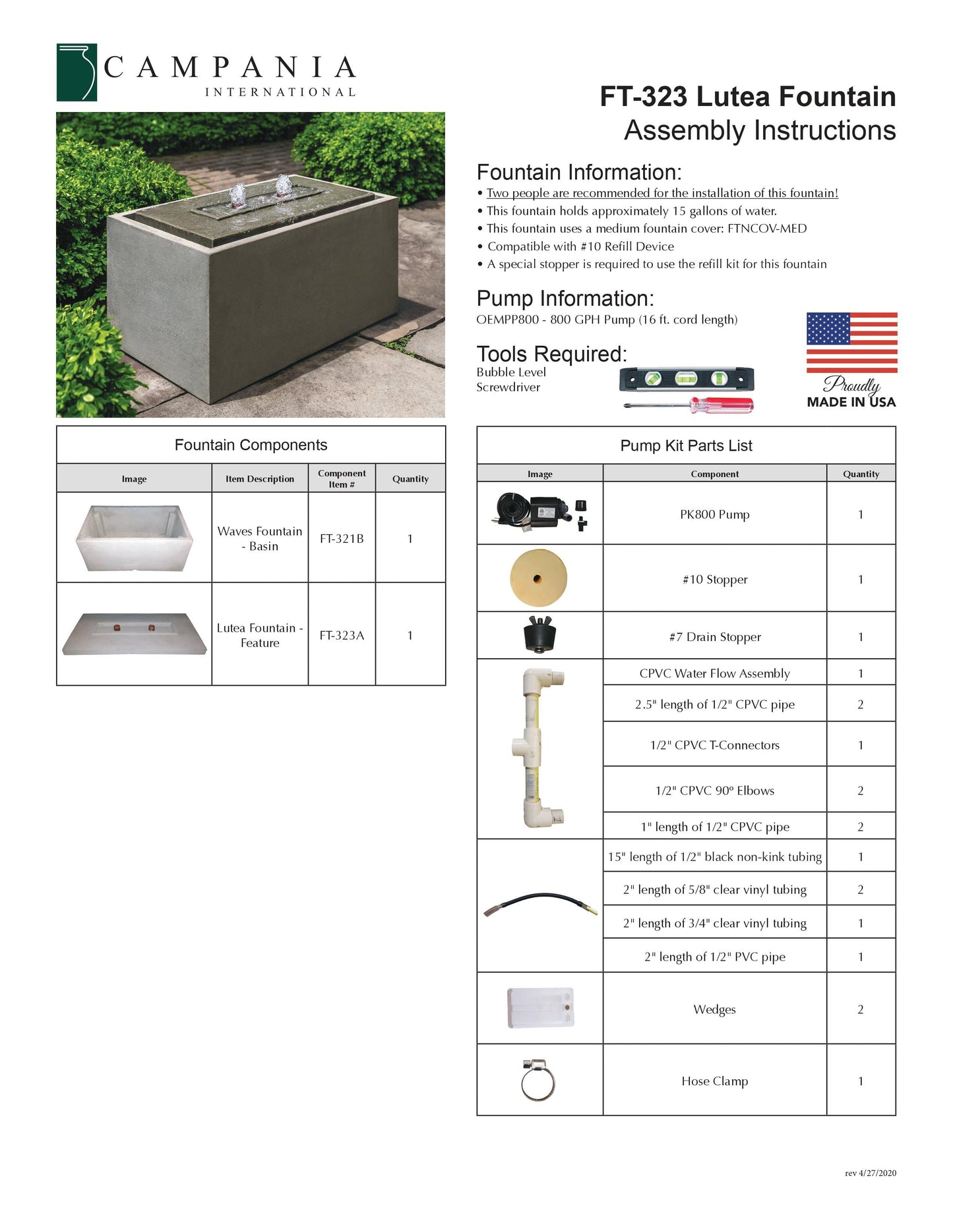 Lutea Modern Garden Fountain