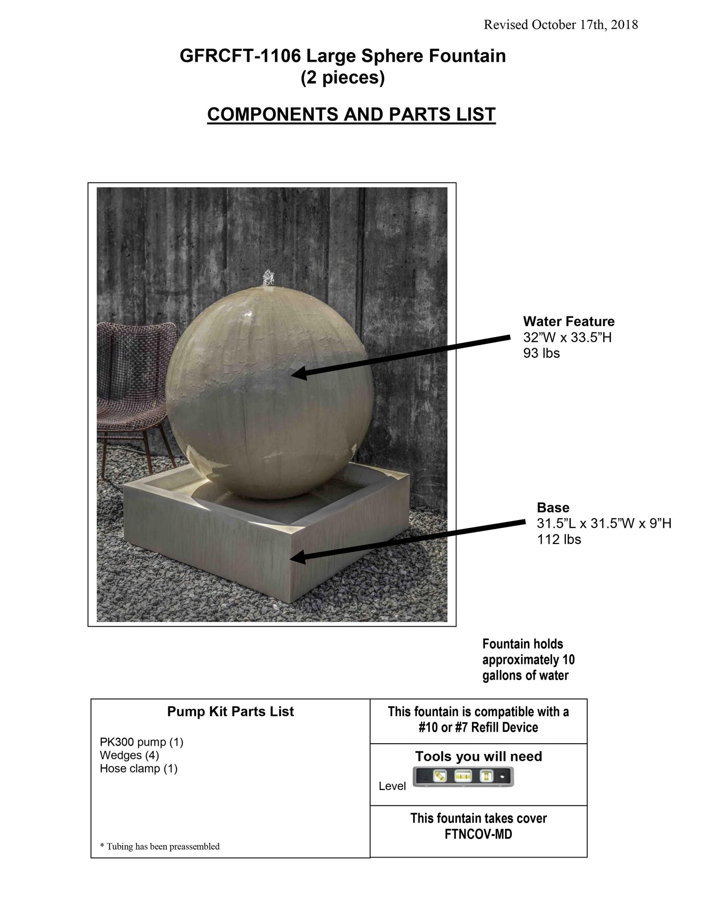 Large Sphere Garden Fountain