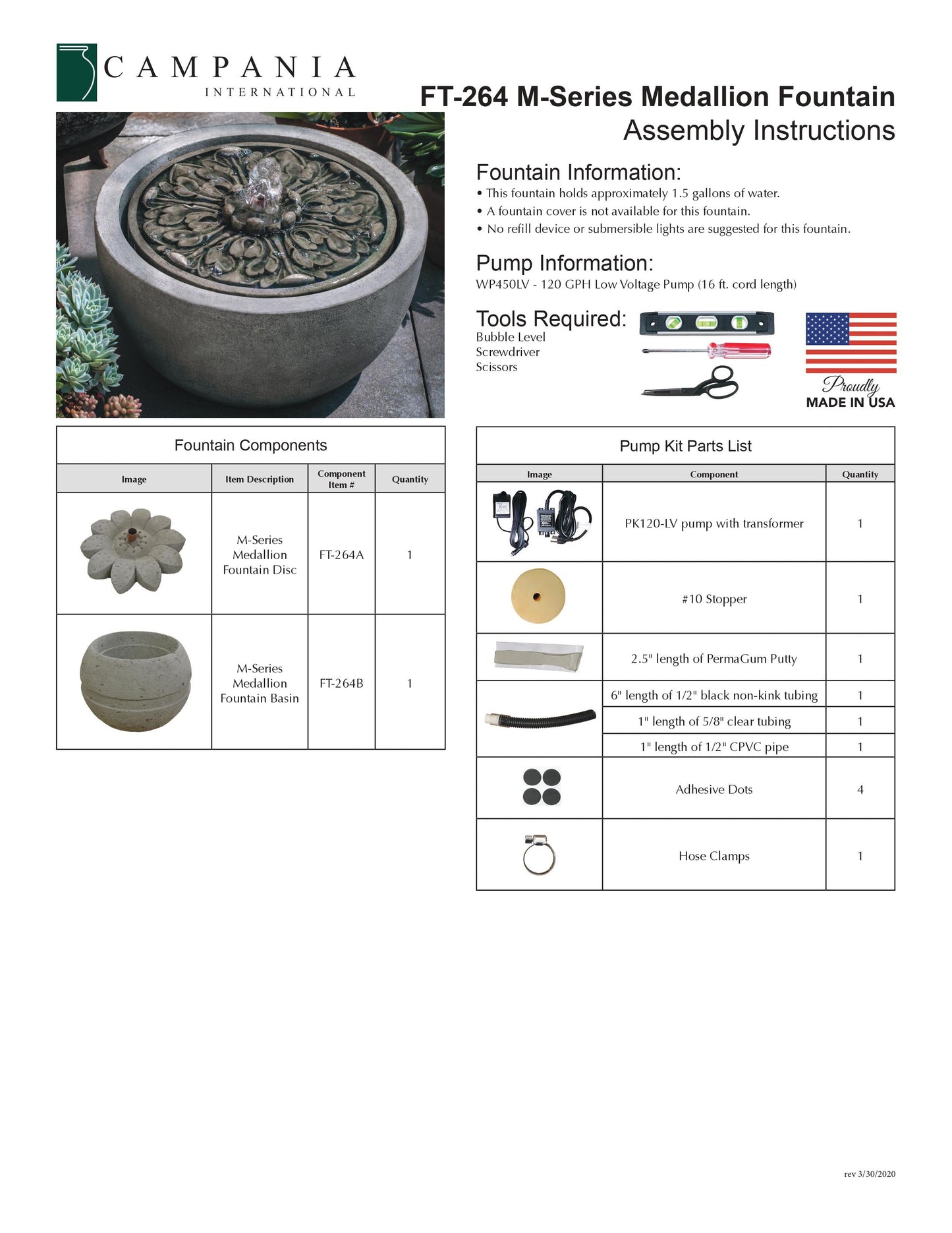 M-Series Medallion Garden Water Fountain