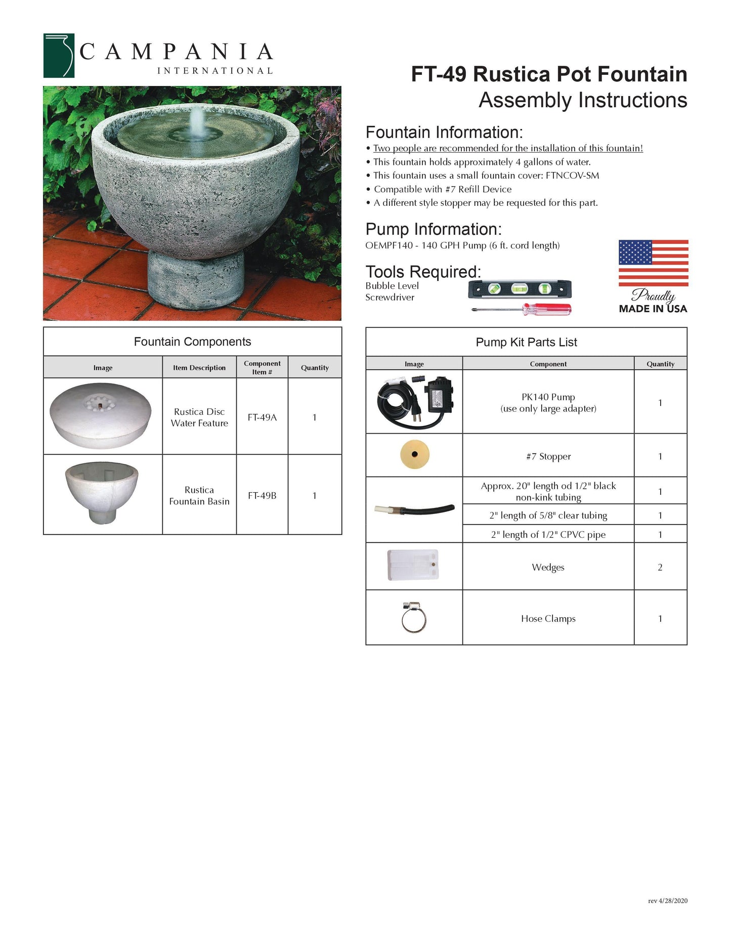 Rustica Pot Garden Water Fountain