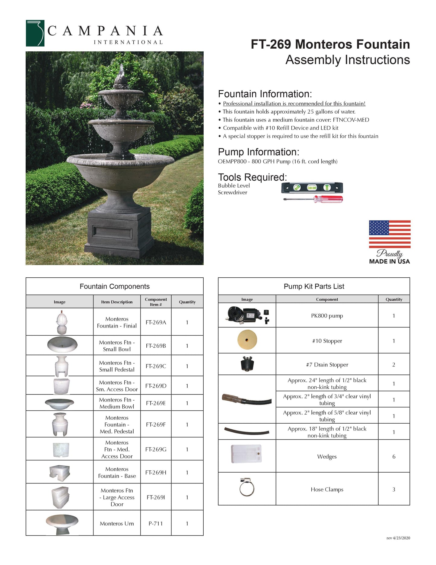 Monteros Tiered Outdoor Water Fountain