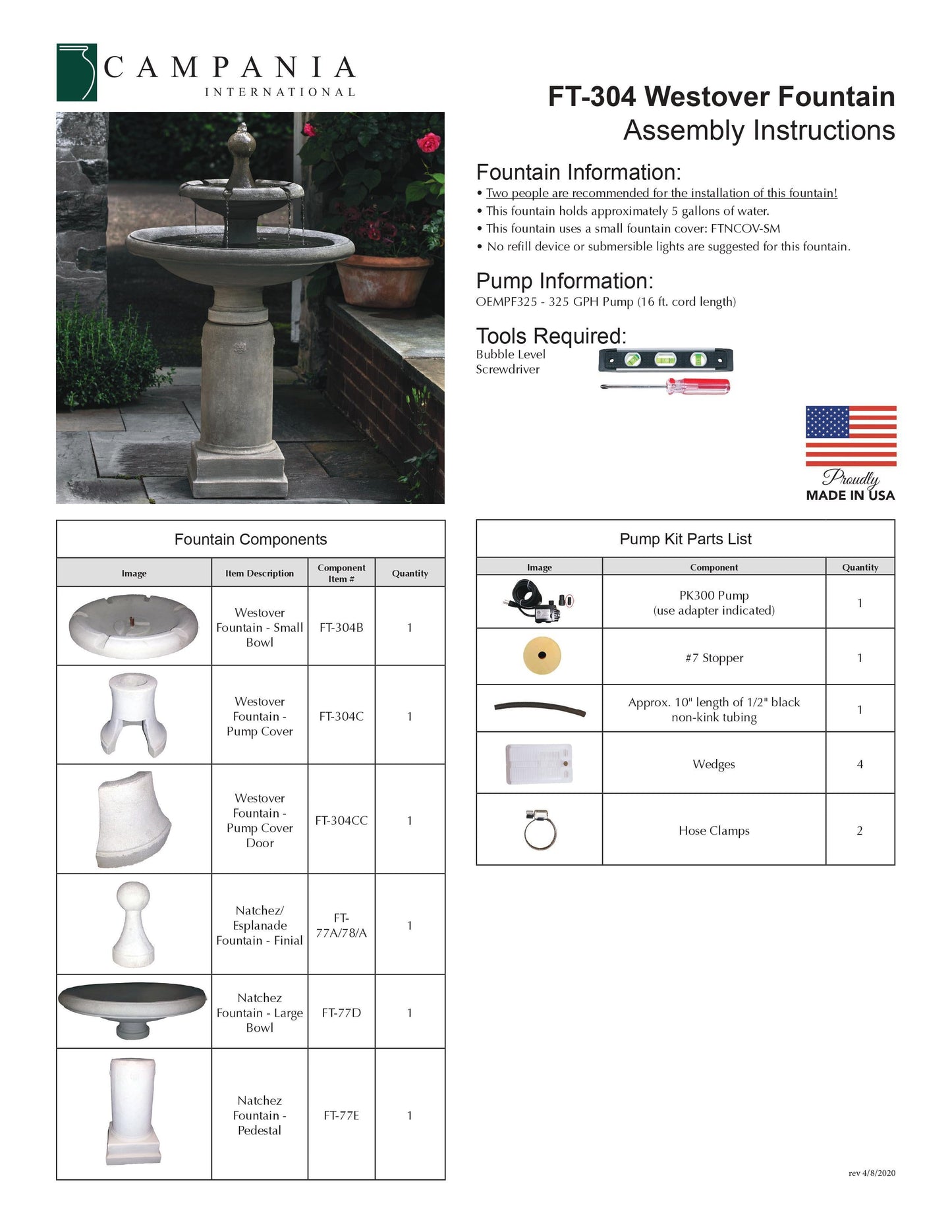 Westover Two Tier Garden Fountain