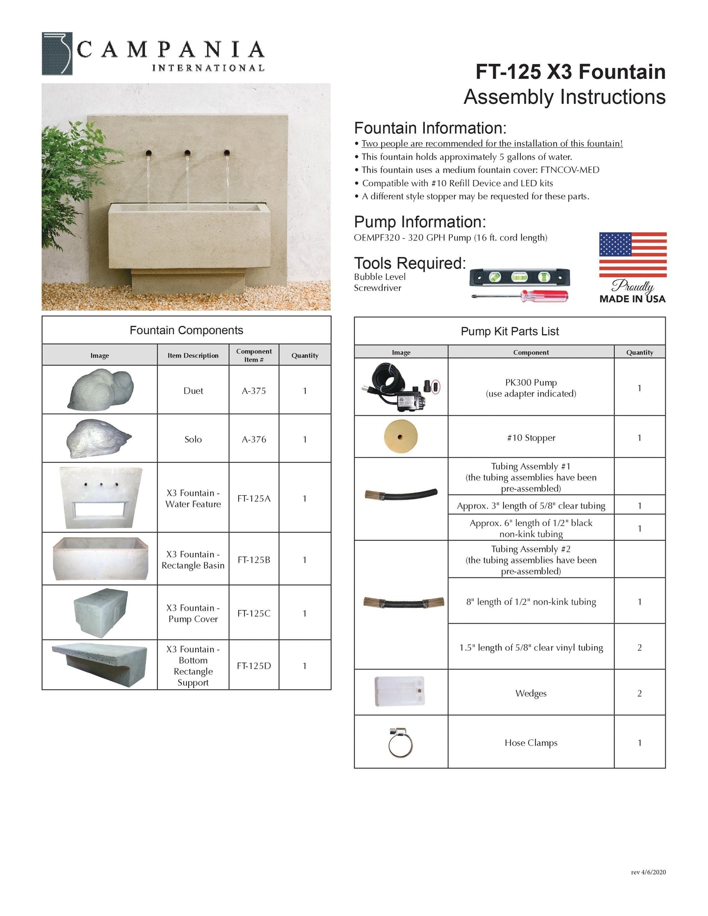 X3 Outdoor Wall Water Fountain