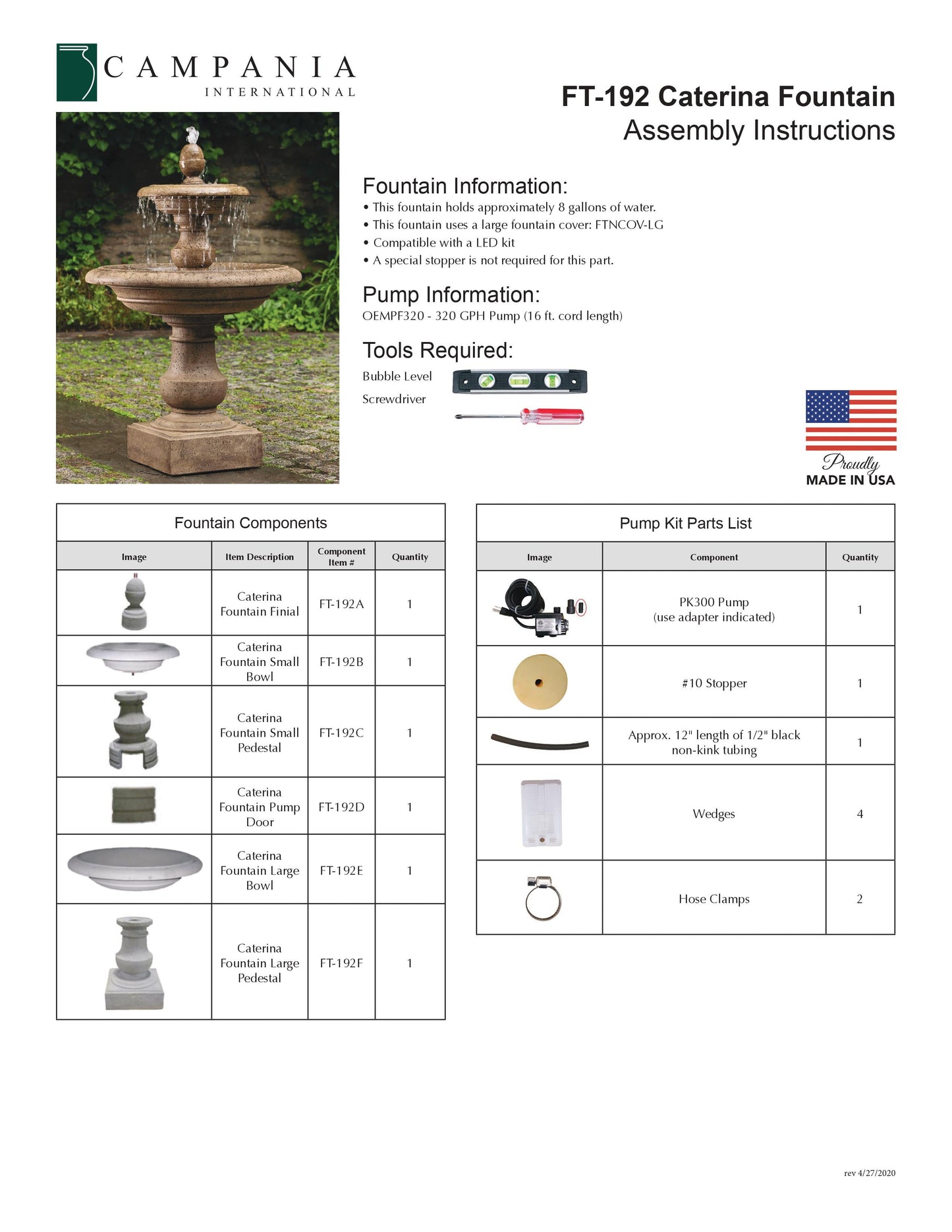 Caterina Tiered Garden Water Fountain