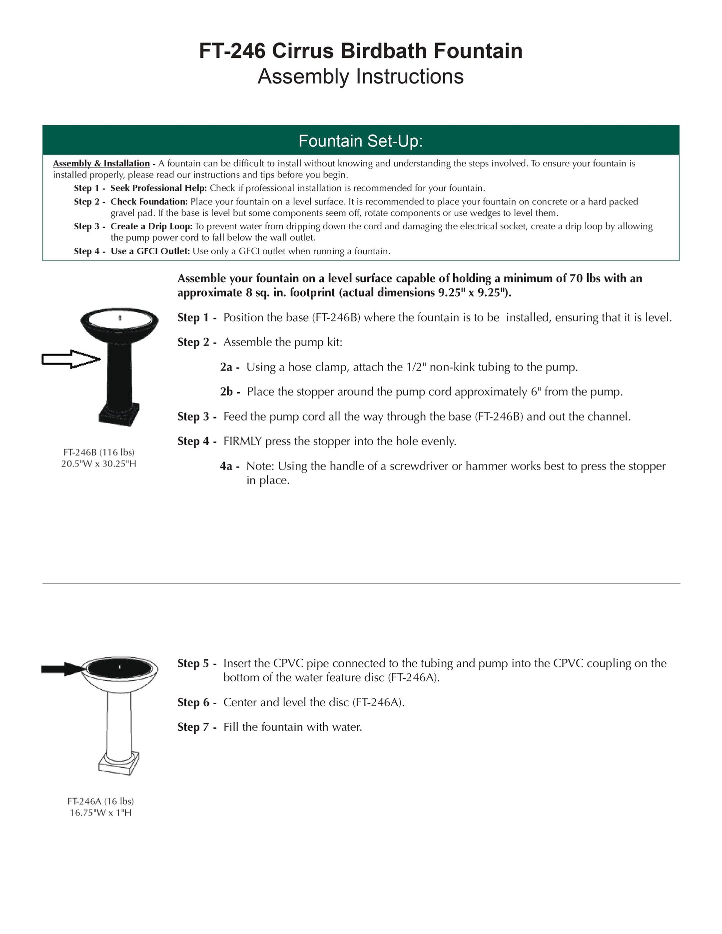 Cirrus Birdbath Water Fountain