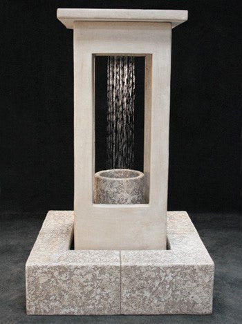 Smooth Center Rain Outdoor Fountain - Tall with Column