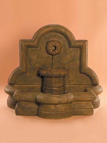 Rosette Quatrefoil Wall Outdoor Fountain