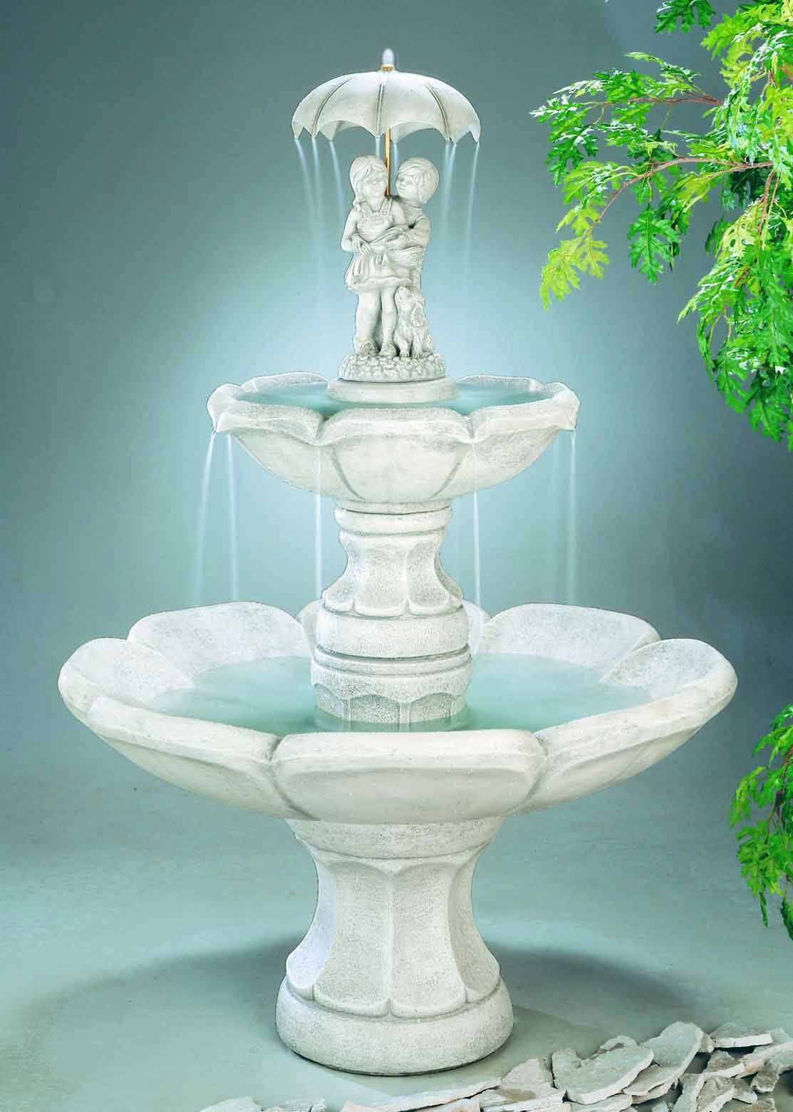 garden fountain stone cascade