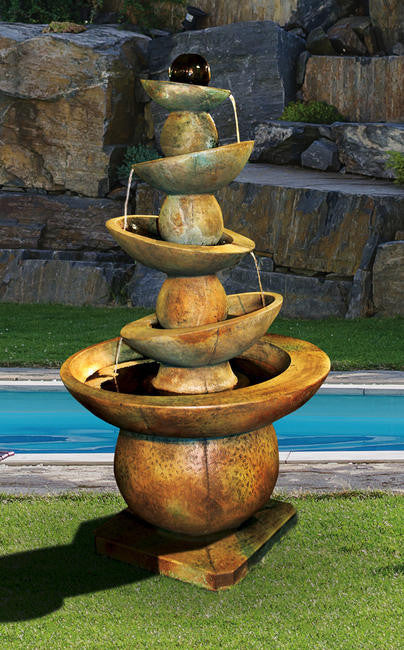 garden fountain stone cascade