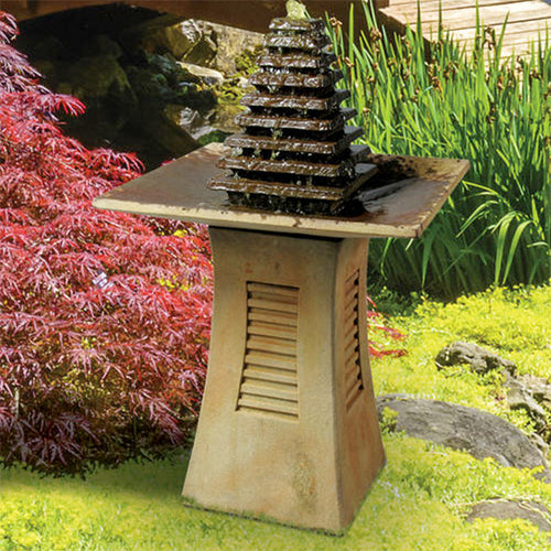 garden fountain stone cascade