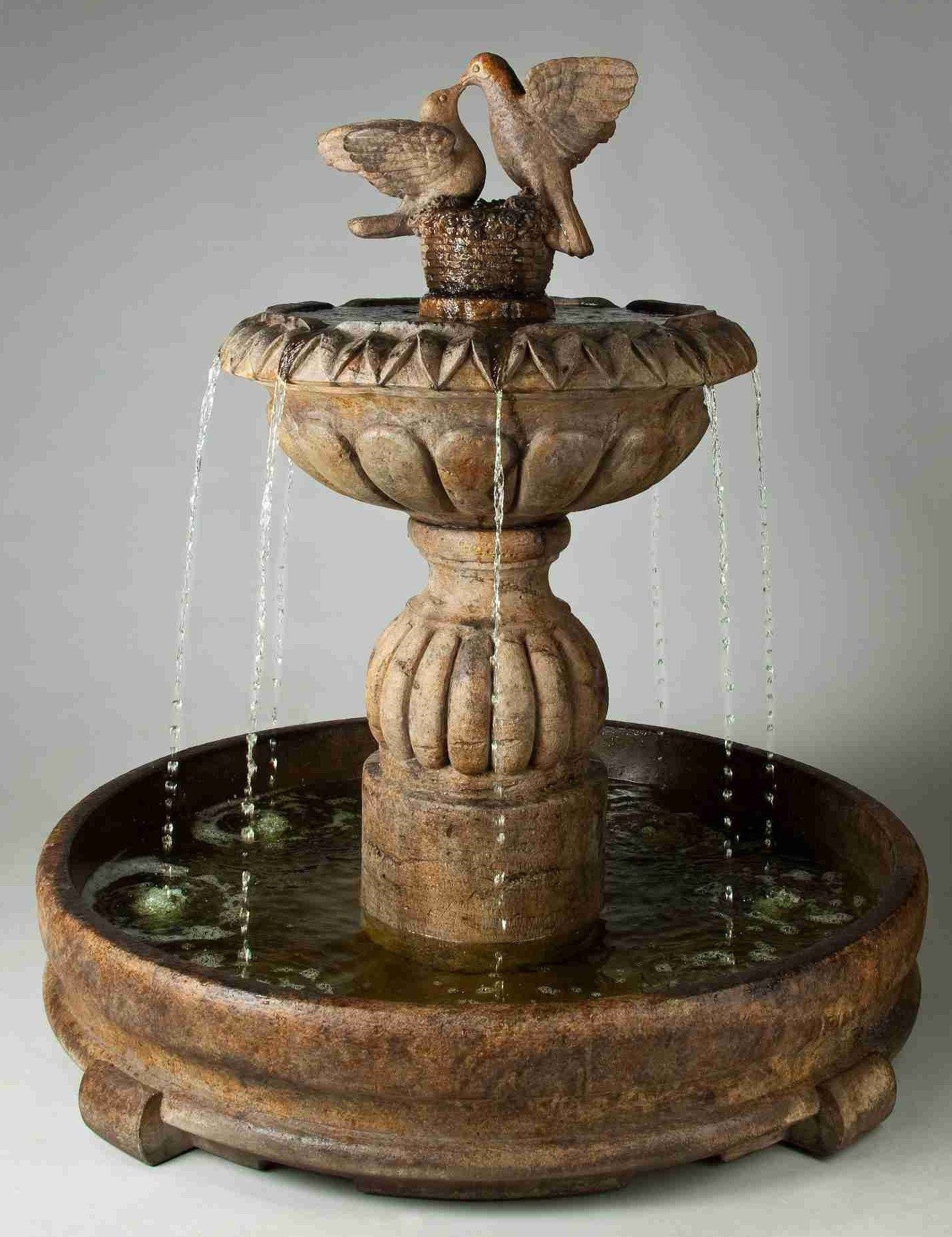 garden fountain stone cascade