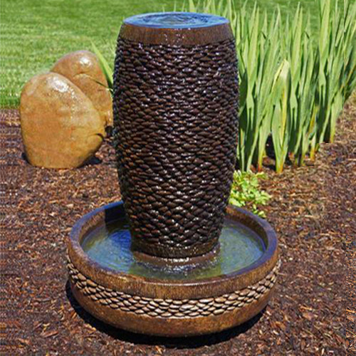 garden fountain slender shimmering