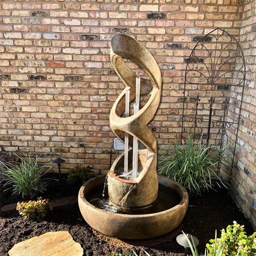 garden fountain stone cascade