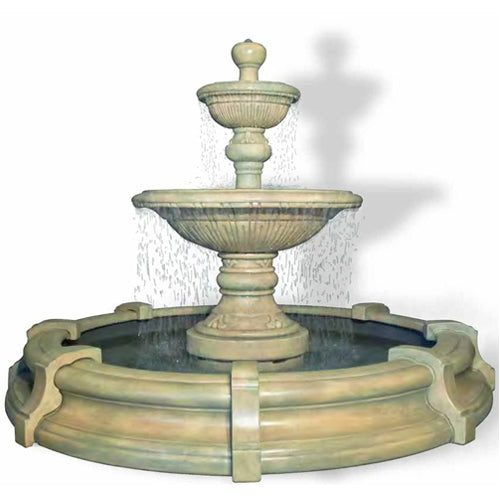 garden fountain stone cascade