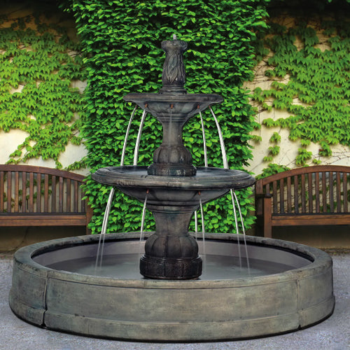 garden fountain stone cascade