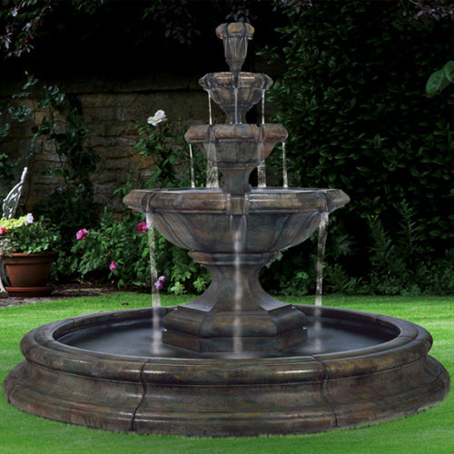 garden fountain stone cascade