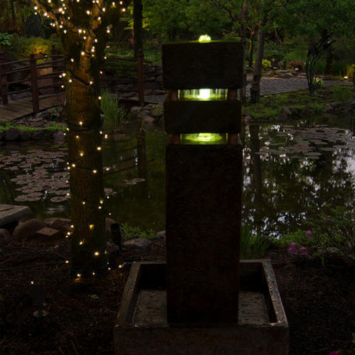 garden fountain stone cascade