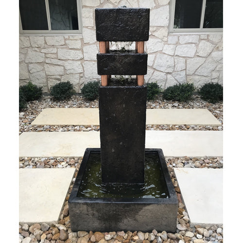 garden fountain stone cascade