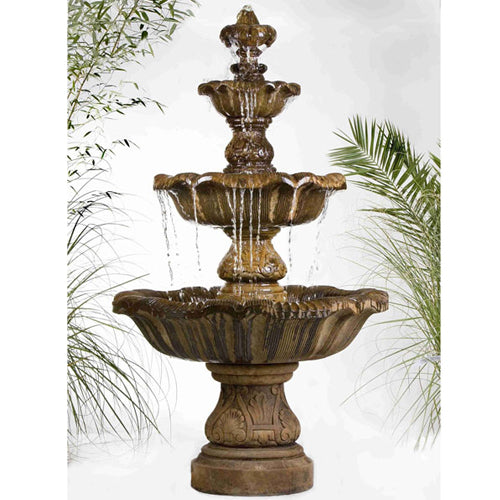 garden fountain stone cascade