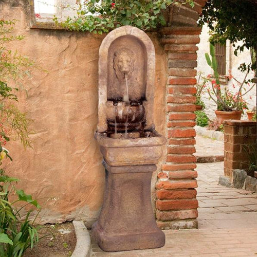 garden fountain Tall Lion Alcove