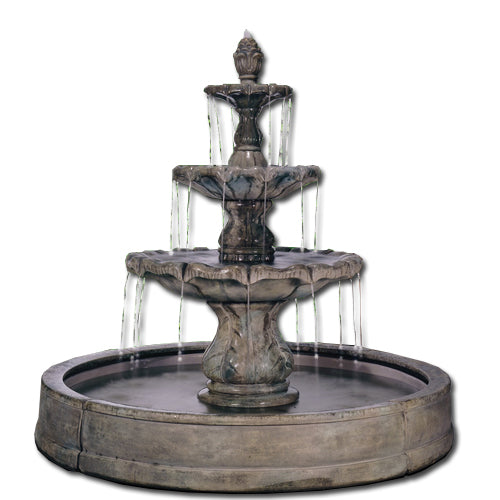 garden fountain stone cascade