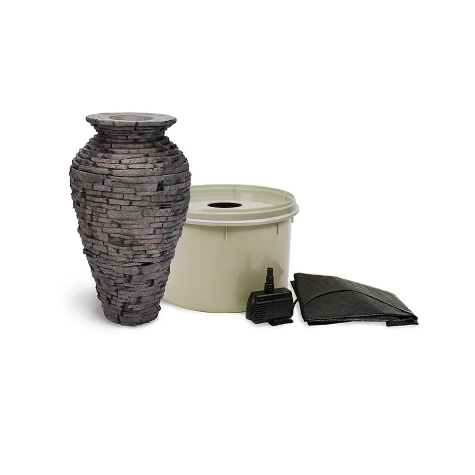 Stacked Slate Urn Fountain Kit 33.5″ H (85 cm)