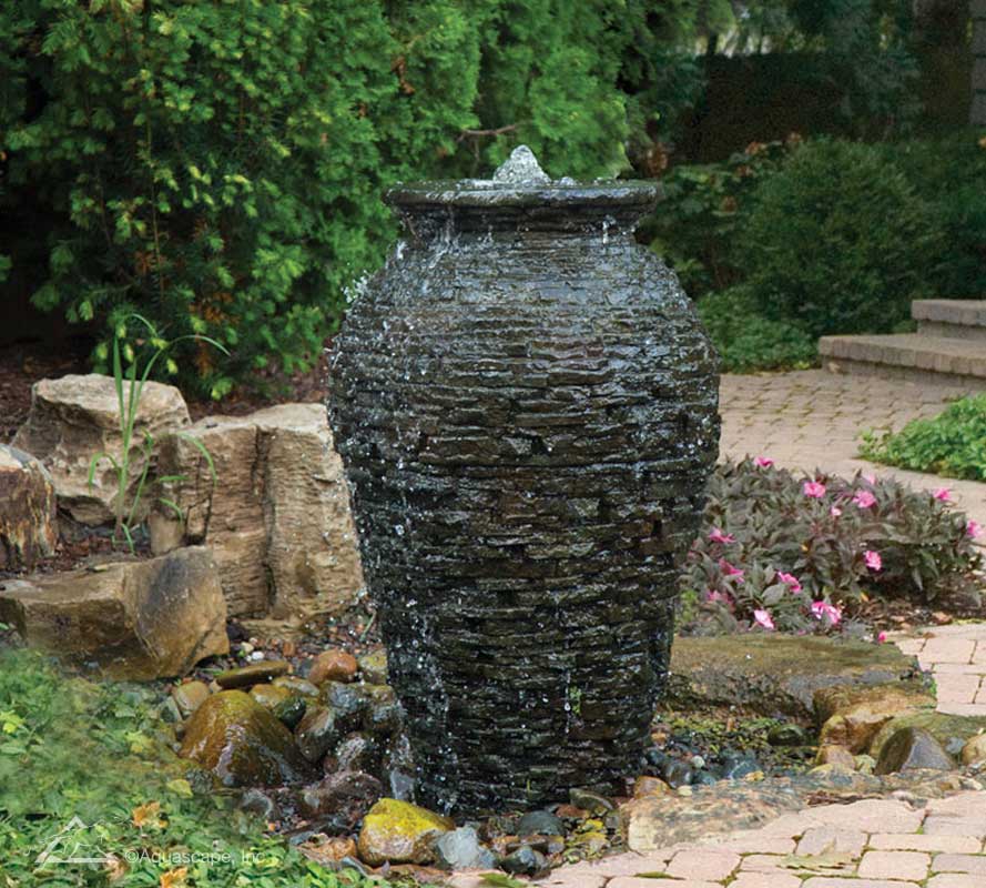 Stacked Slate Urns