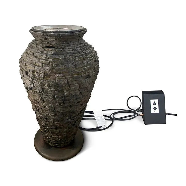 Fire and Water Stacked Slate Urn – Large