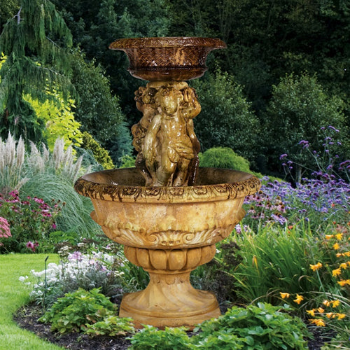 garden fountain stone cascade