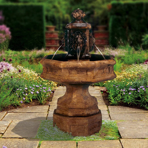 garden fountain stone cascade