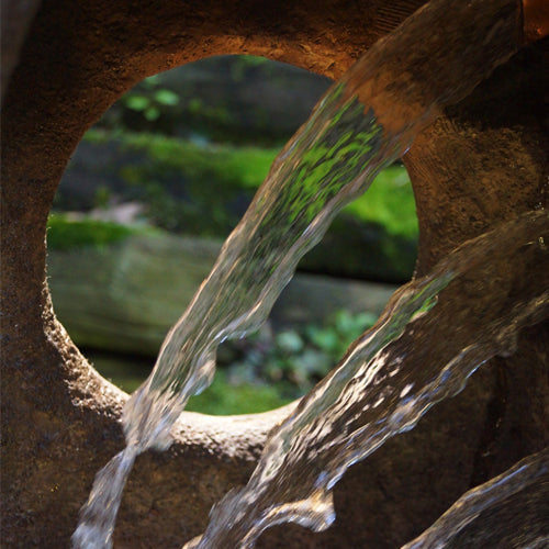 garden fountain stone cascade