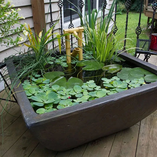 Textured Gray Slate Patio Ponds