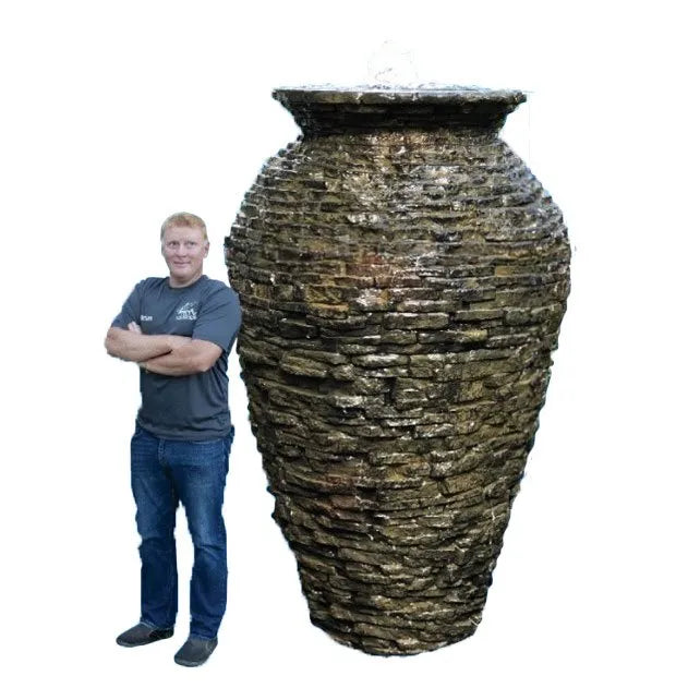 Stacked Slate Urn – 8′ H (2.44 m)