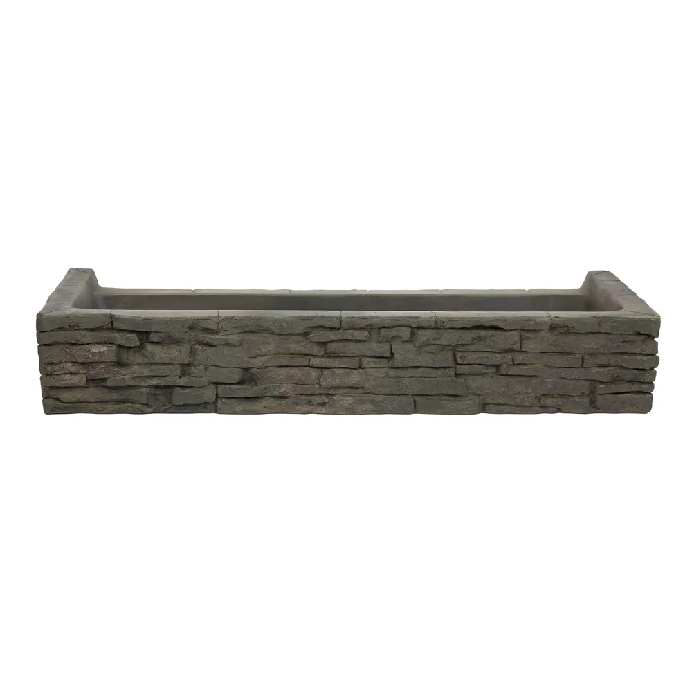 Stacked Slate Wall Topper Straight Front-Spill