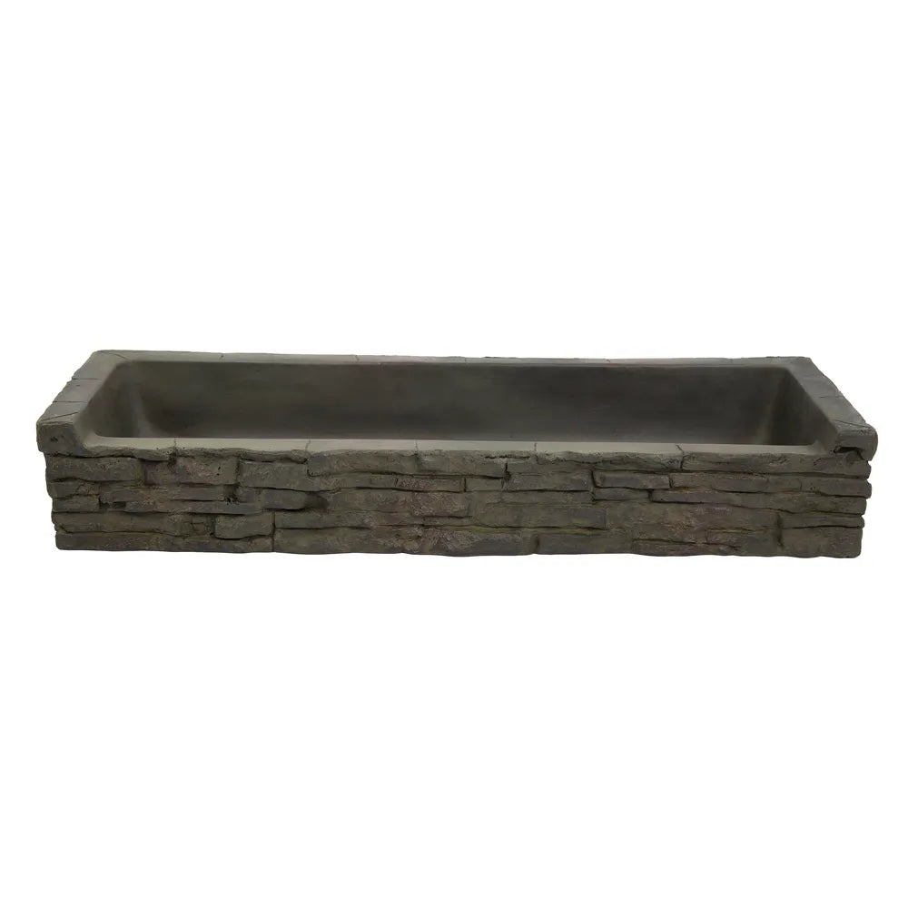 Stacked Slate Wall Topper Straight Front-Spill