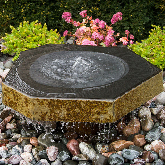 bird bath basalt stone fountain