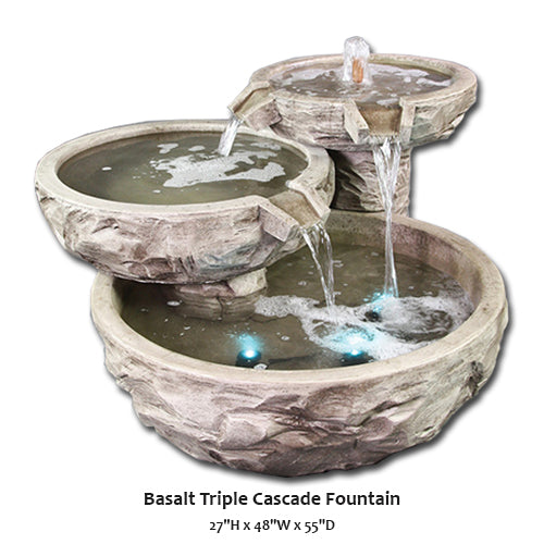 Basalt Triple Cascade Fountain