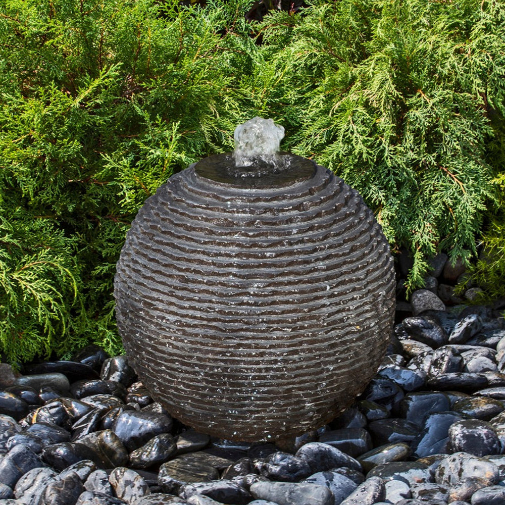 granite sphere fountain black