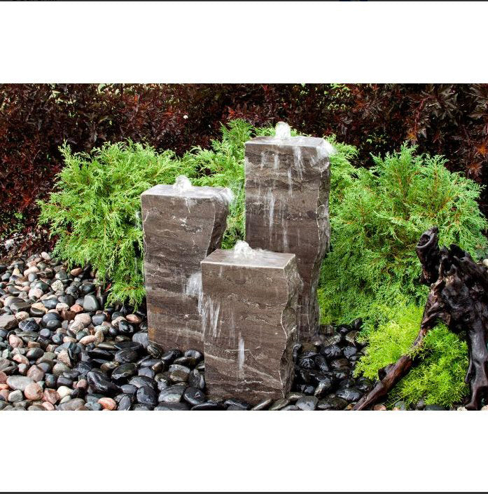 rock fountain blue limestone triple