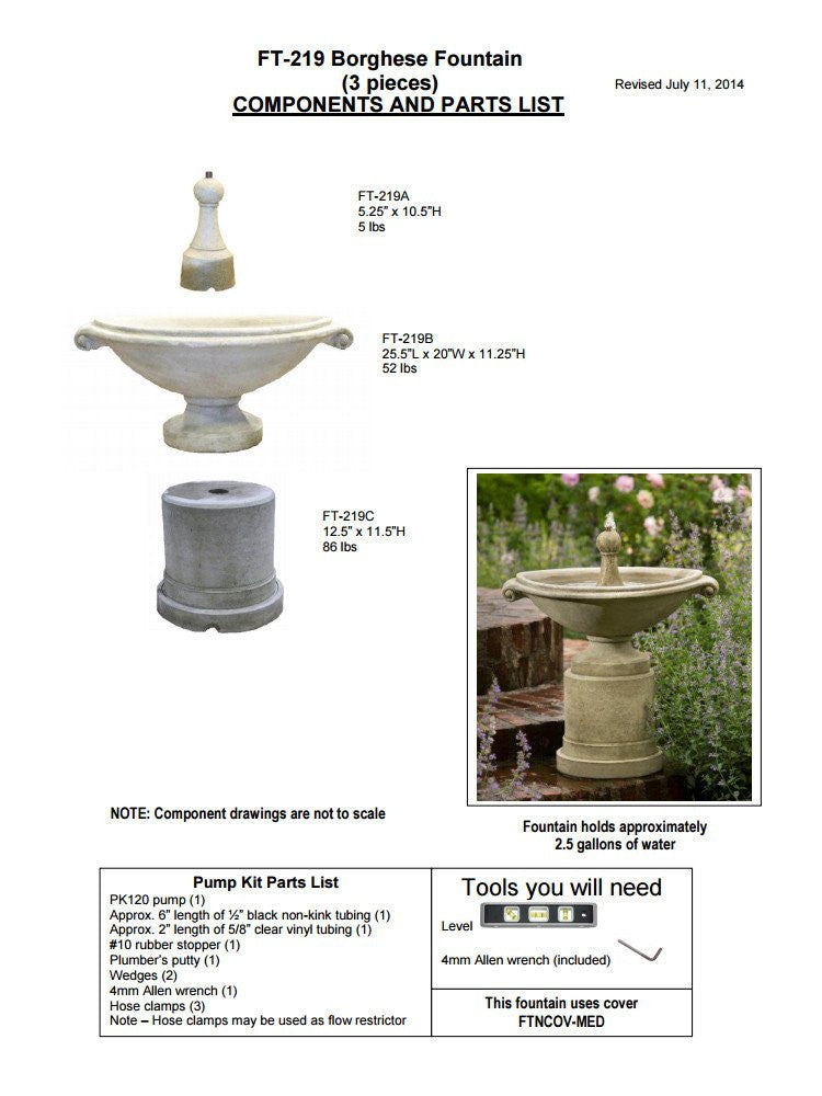 Borghese Garden Water Fountain