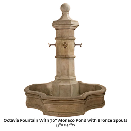 Octavia Fountain With 70" Monaco Pond