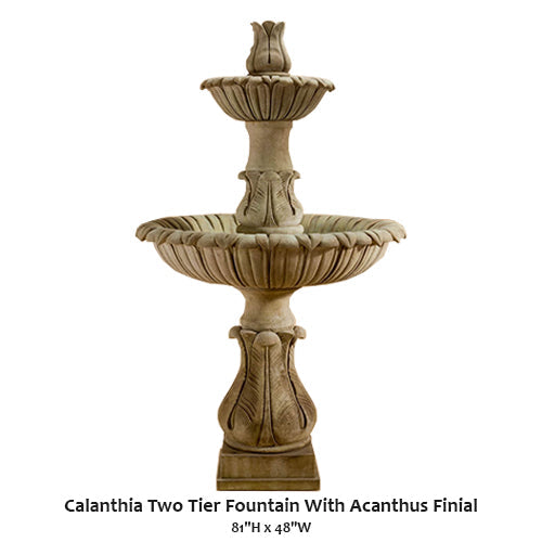 Calanthia Two Tier Fountain With Acanthus Finial