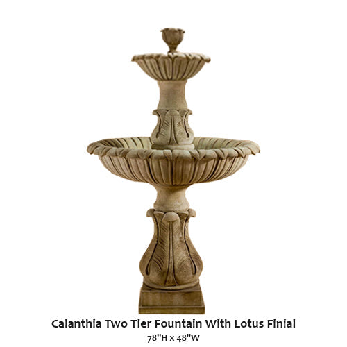 Calanthia Two Tier Fountain With Lotus Finial