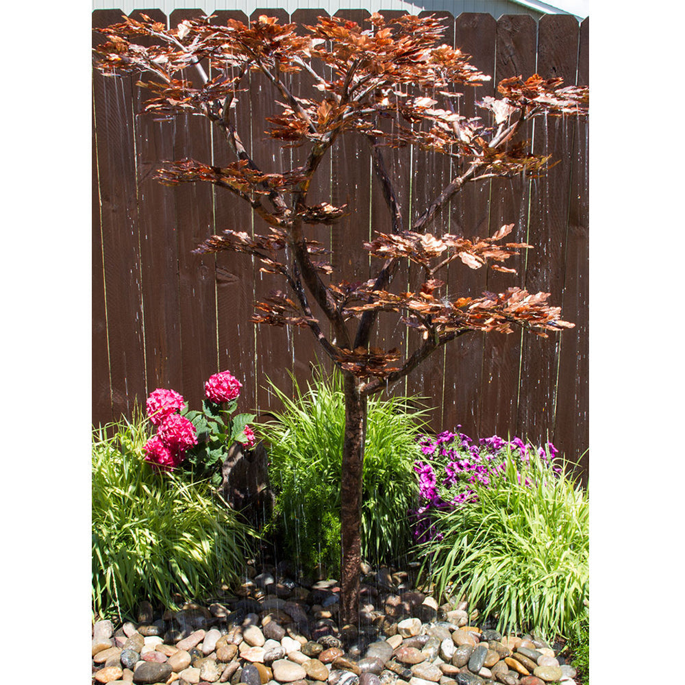 70" Copper Extra Tall Maple Tree Outdoor Garden Fountain