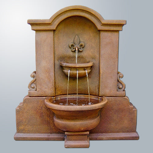 Flaminia Fleur De Lis Wall Outdoor Water Fountain