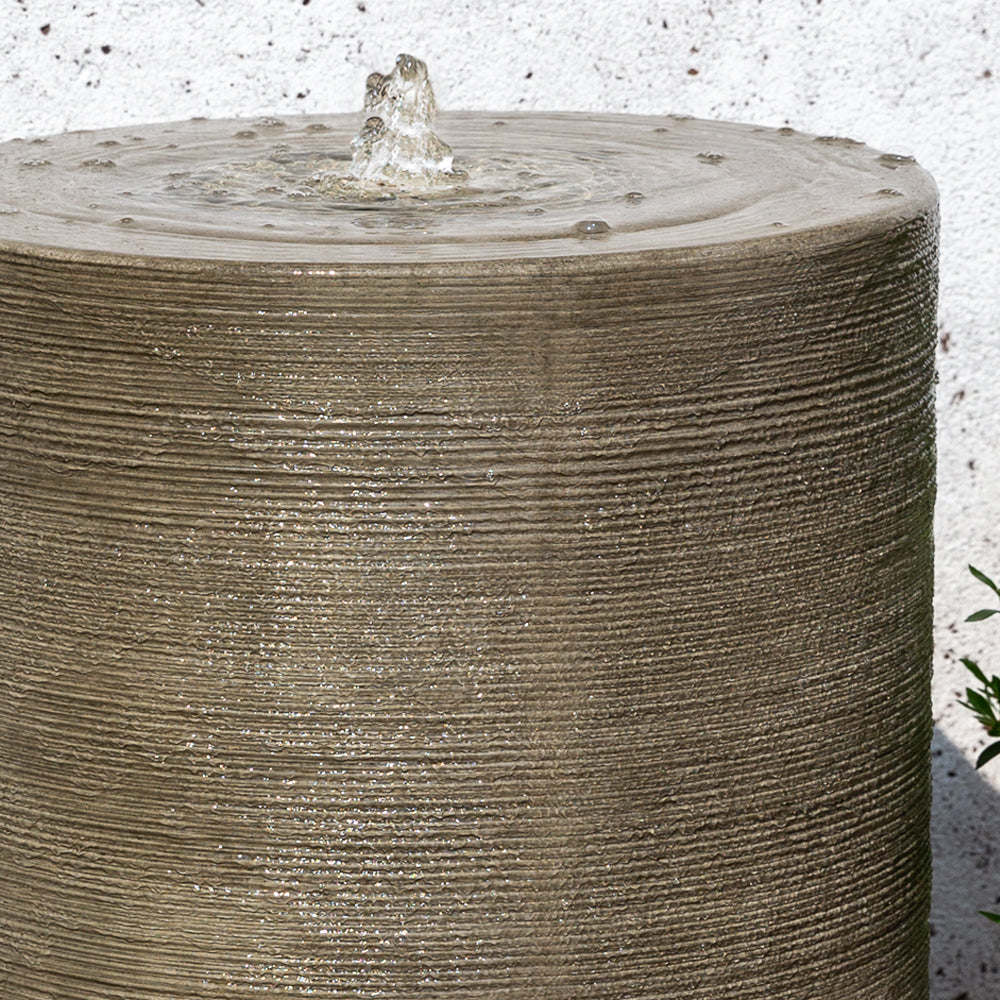 garden fountain ribbed cylinder