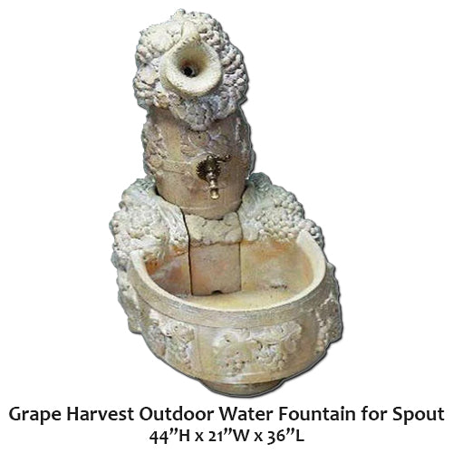 Grape Harvest Outdoor Water Fountain for Spout