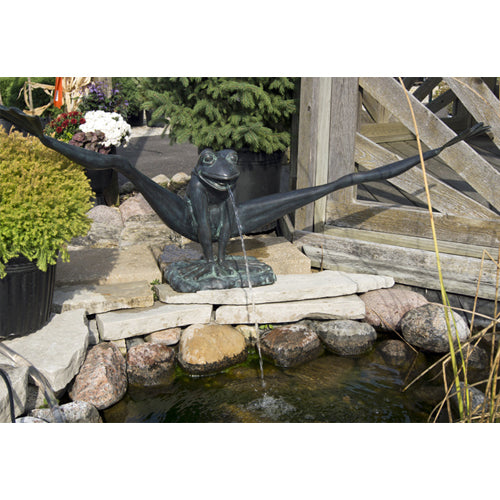 garden fountain gymnastic frog brass baron