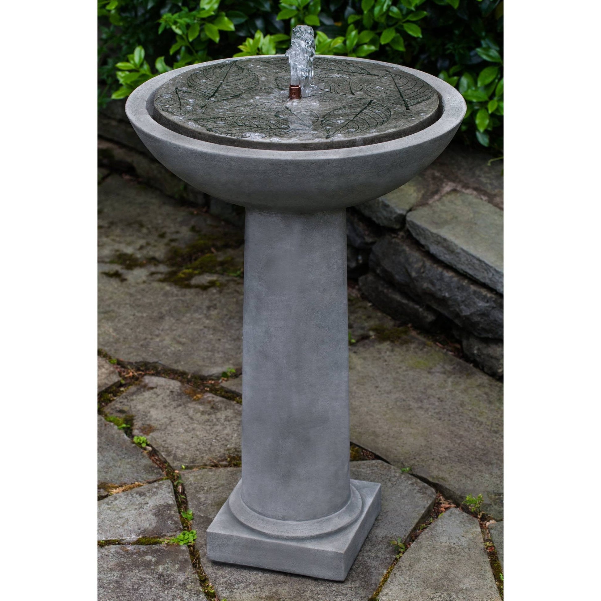 garden fountain hydrangea birdbath