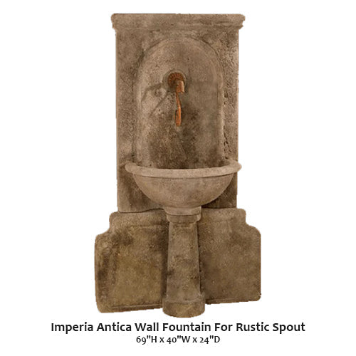 Imperia Antica Wall Fountain For Rustic Spout